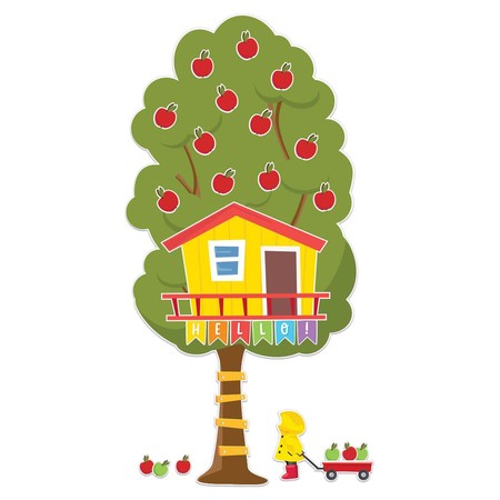 EUREKA A Teachable Town Large Seasonal Tree House Bulletin Board Set 847796
